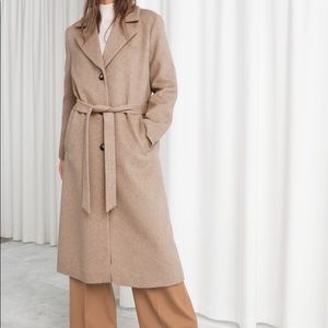 & Other Stories Belted Alpaca Blend Coat